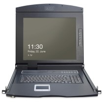 DIGITUS Modular Console 17" TFT - 17TFT.1-Port - Black, German Keyboard, 1-Port KVM & Touchpad