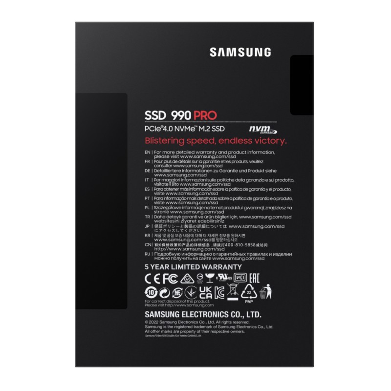 Buy Samsung 990 Pro M.2 NVMe SSD - MZ-V9P1T0BW - 1TB PCIe 4.0 x4, NVMe 2.0, up t... in Cyprus, Nicosia, Limassol, Larnaka, Pafos