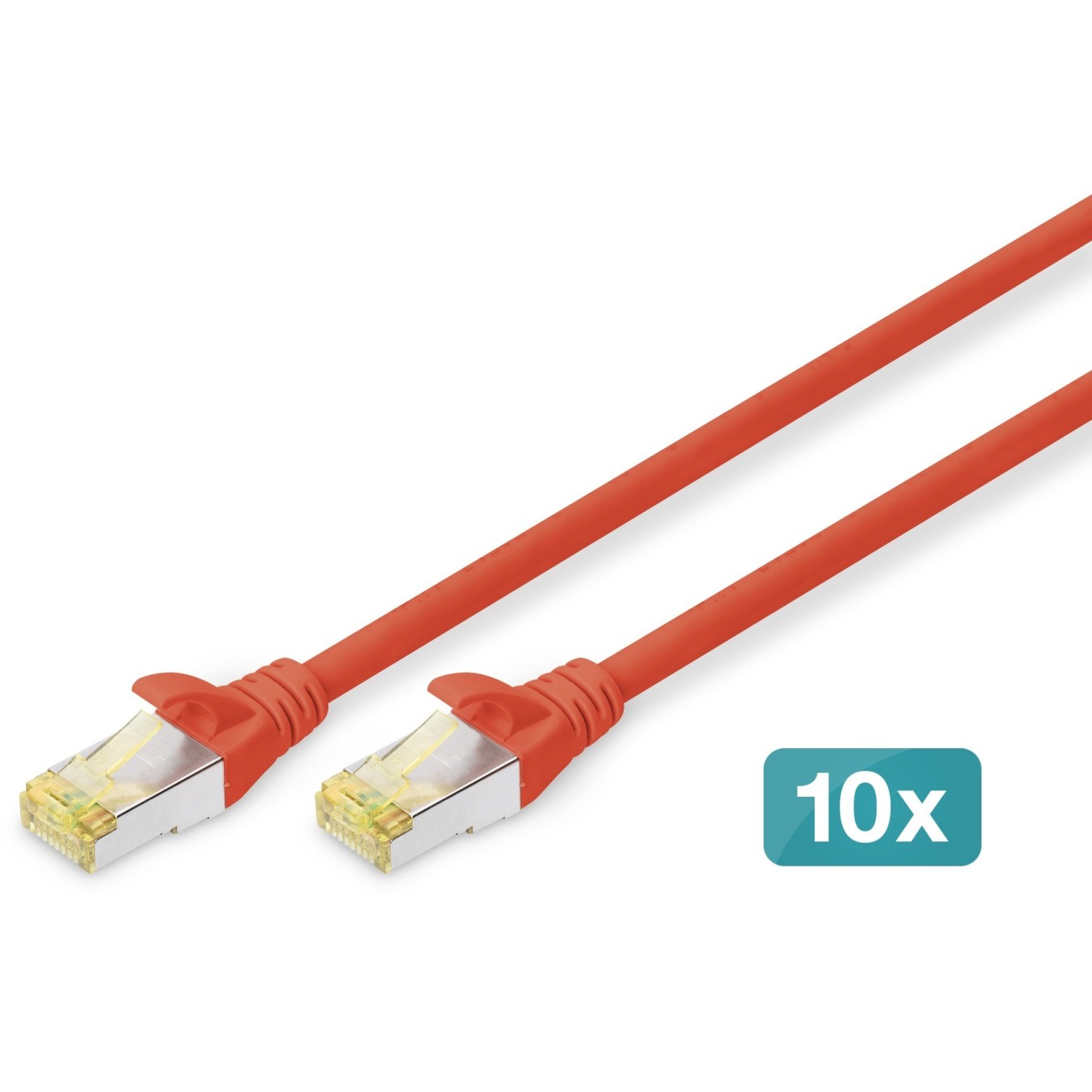 DIGITUS CAT 6A S FTP Patch Cable - 1 m - Red - Pack of 10 — Buy in Cyprus with Fast Delivery