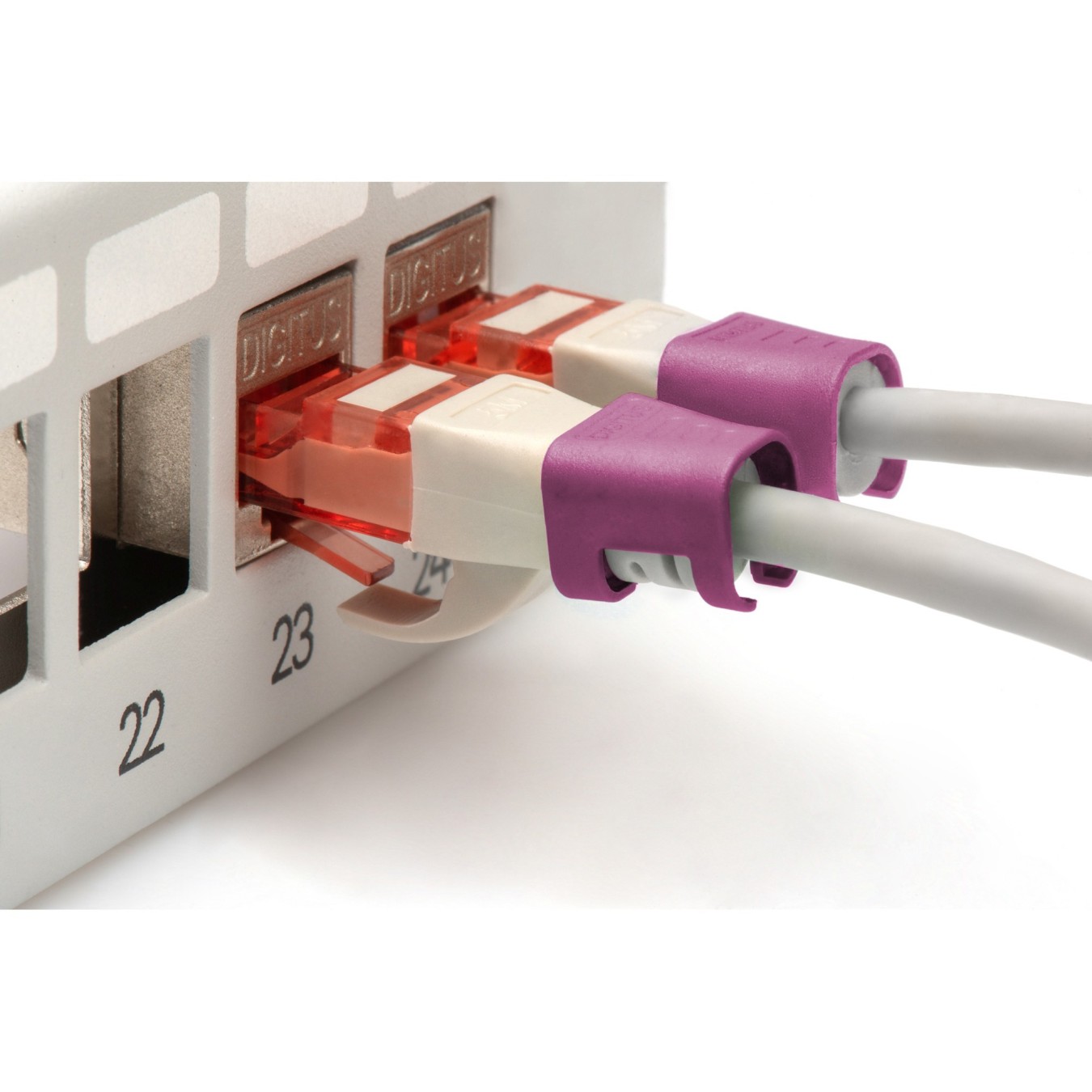 Digitus Color Coding Clips for Patch Cables - Magenta (Color: Magenta, Cable standard: Cat5e/6)