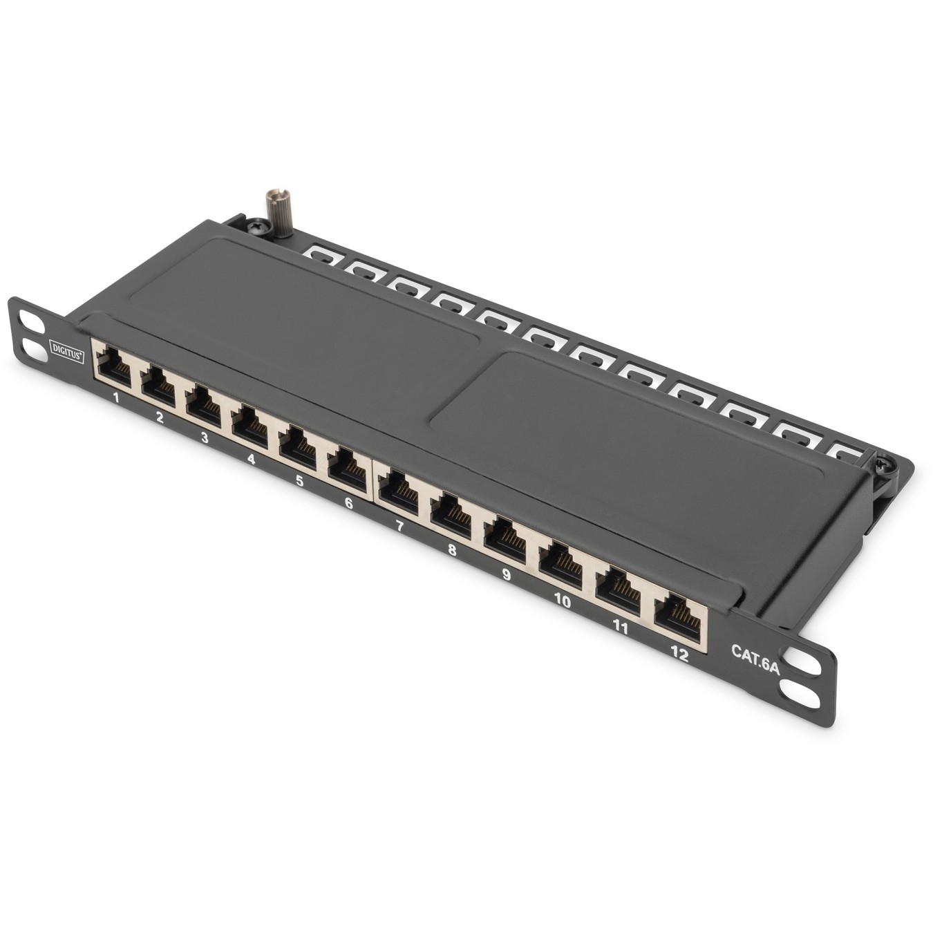 DIGITUS Cat.6A Shielded Slim Patch Panel - 0.5U - 12-Port — Buy in Cyprus with Fast Delivery