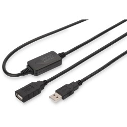 Buy DIGITUS USB 2.0 Active Extension Cable - USB-A to USB-A - 10 m - Black in Cyprus, Nicosia, Limassol, Larnaka, Pafos