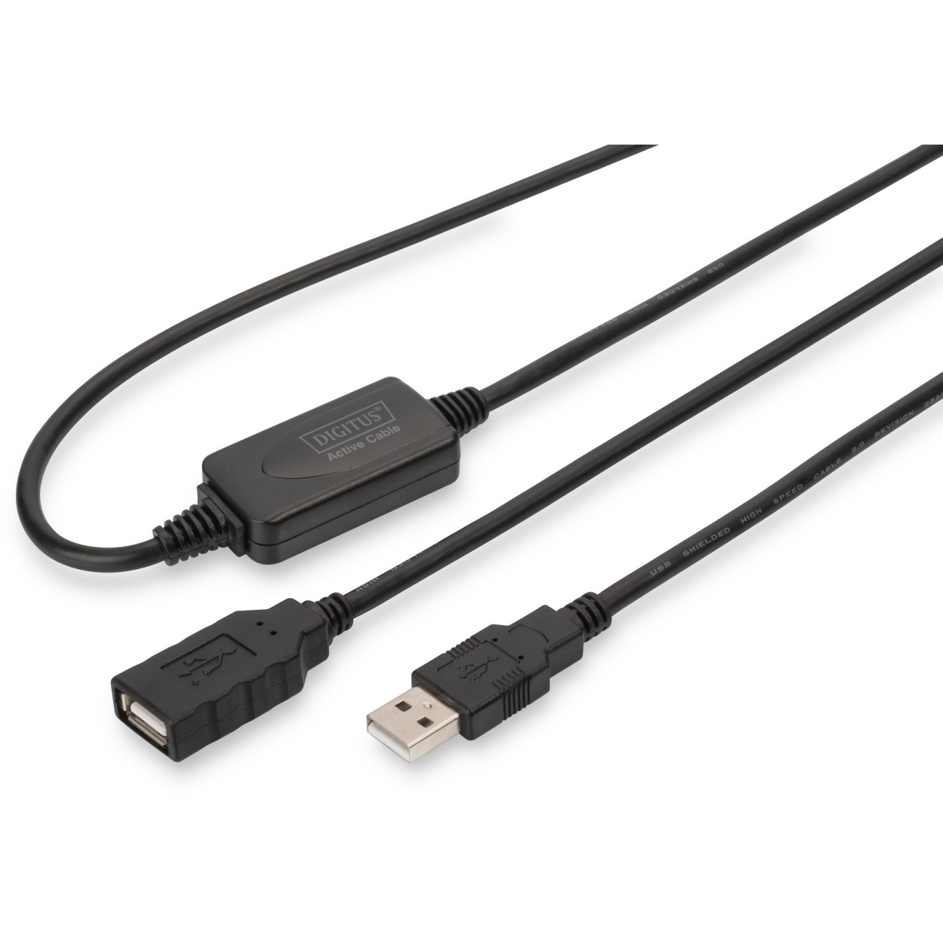 DIGITUS USB 2.0 Active Extension Cable - USB-A to USB-A - 10 m - Black — Buy in Cyprus with Fast Delivery