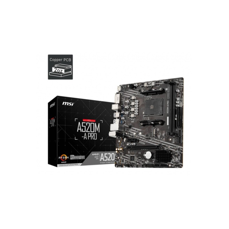 Buy MSI A520M-A Pro - A520M-A Pro - AM4 Micro-ATX Motherboard, DDR4 up to 64GB, ... in Cyprus, Nicosia, Limassol, Larnaka, Pafos