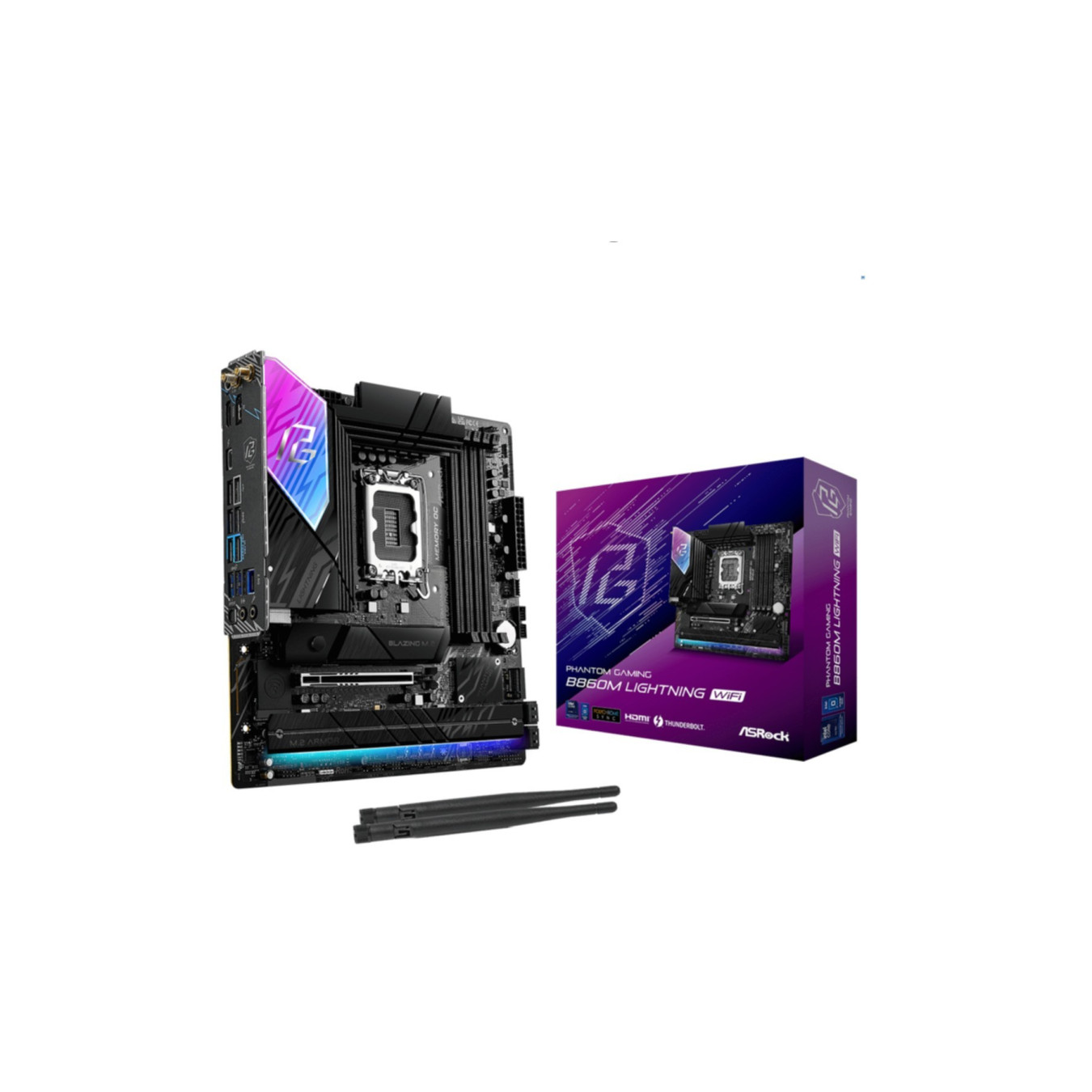 ASRock B860M Lightning WiFi - B860M - DDR5 Micro-ATX Motherboard, LGA1700, WiFi — Buy in Cyprus with Fast Delivery