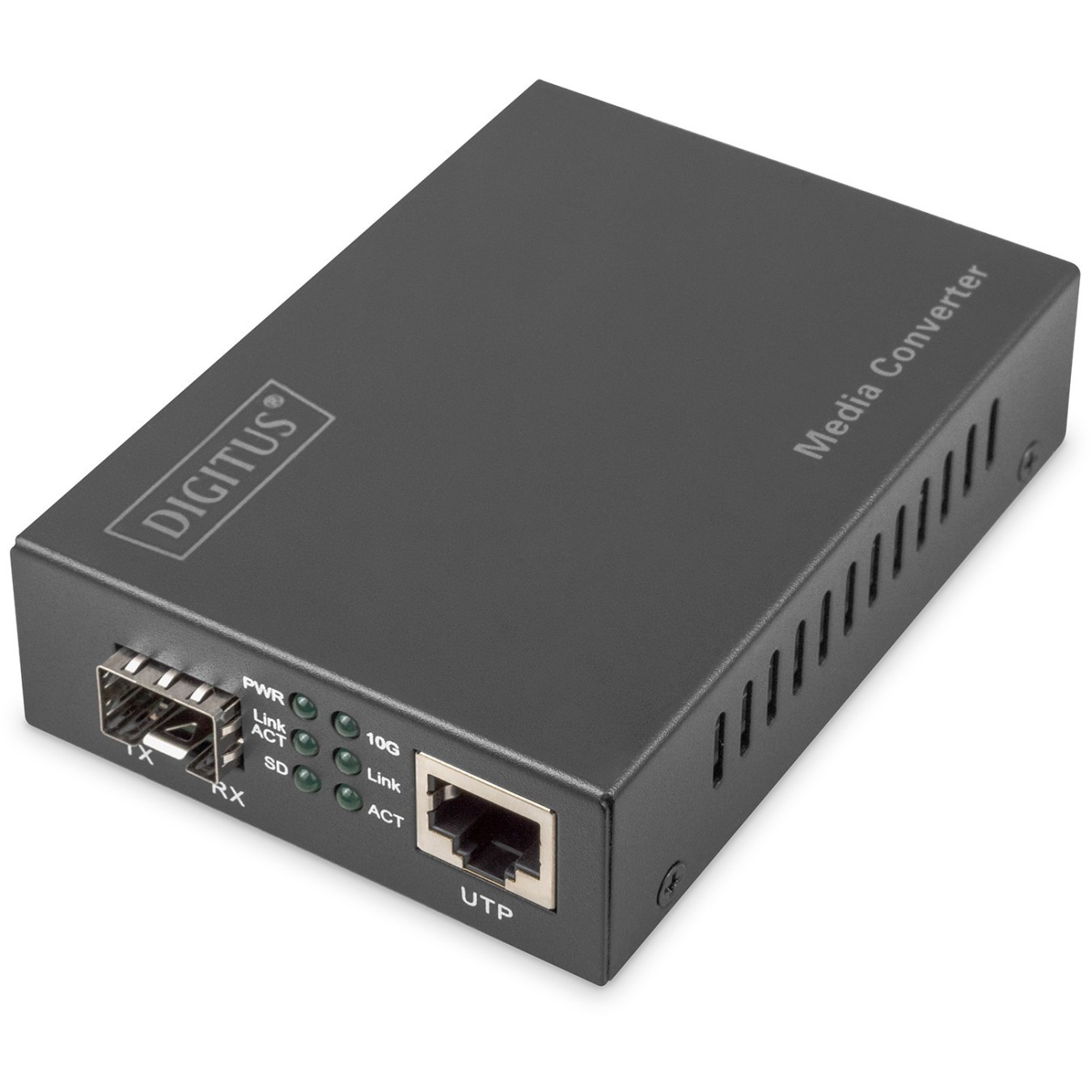 DIGITUS 10 Gigabit Media Konverter - Black, 1x RJ-45, 1x SFP, 10 Gbps — Buy in Cyprus with Fast Delivery