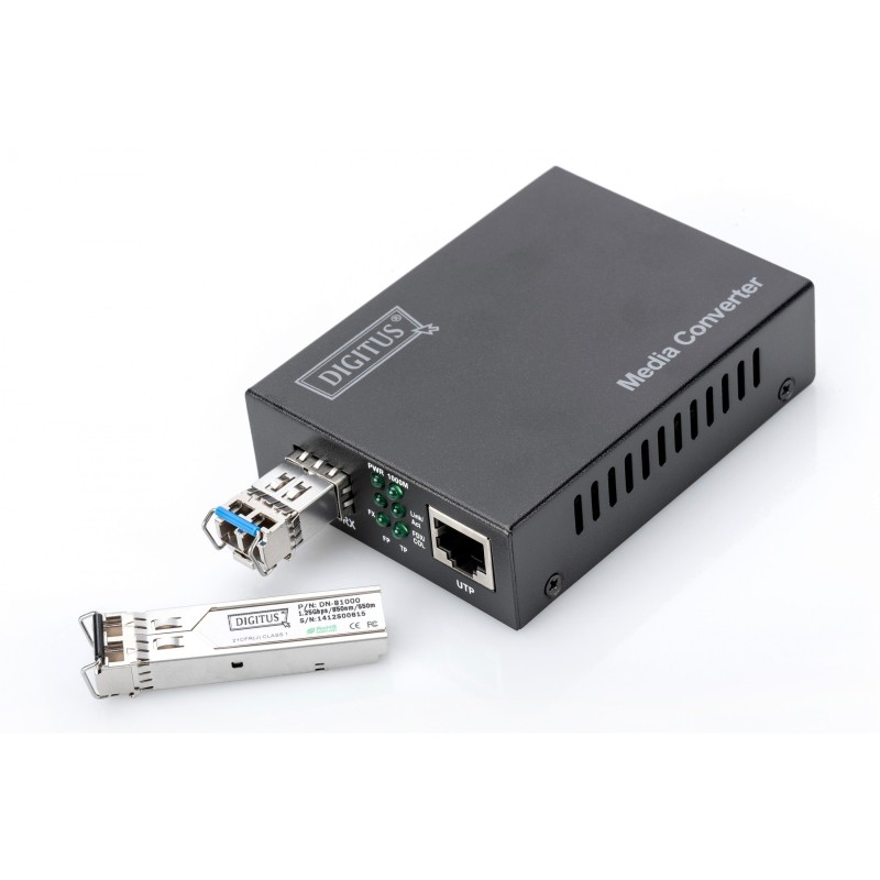 Buy DIGITUS 10 Gigabit Media Konverter - Black, 1x RJ-45, 1x SFP, 10 Gbps in Cyprus, Nicosia, Limassol, Larnaka, Pafos