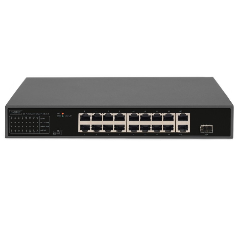 Buy DIGITUS Switch 16-Port 10/100/1000 PoE - Black - Unmanaged, 1 SFP/Combo upli... in Cyprus, Nicosia, Limassol, Larnaka, Pafos