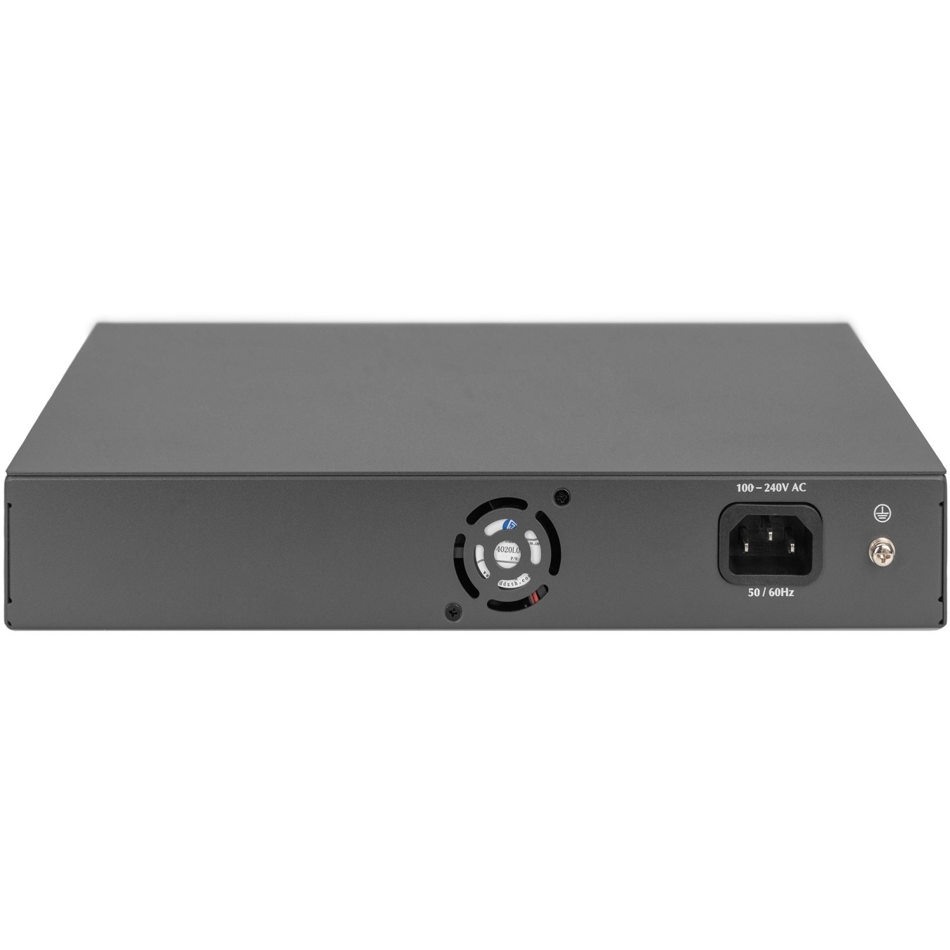 DIGITUS Switch 16-Port 10/100/1000 PoE - Black - Unmanaged, 1 SFP/Combo uplink, 32 W PoE per port, 1U rack-mount