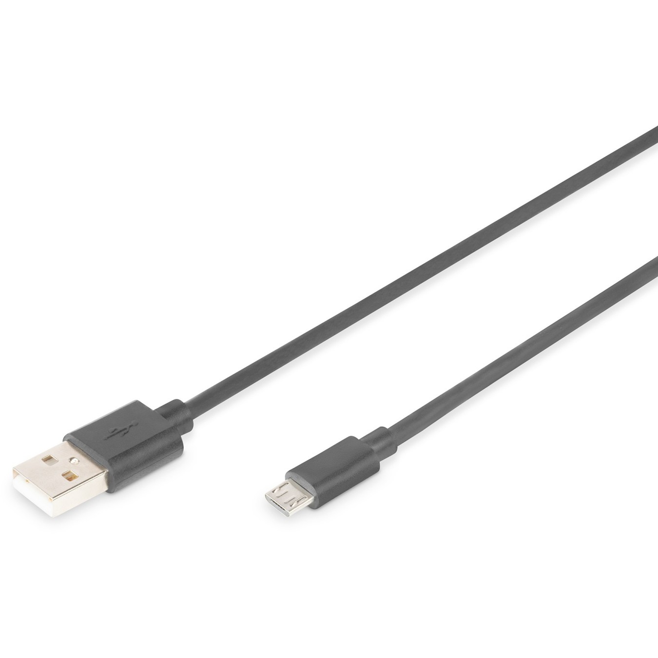 DIGITUS USB 2.0 Cable Type A to Micro-B - Stainless Steel Braided - 1.8 m - Black — Buy in Cyprus with Fast Delivery