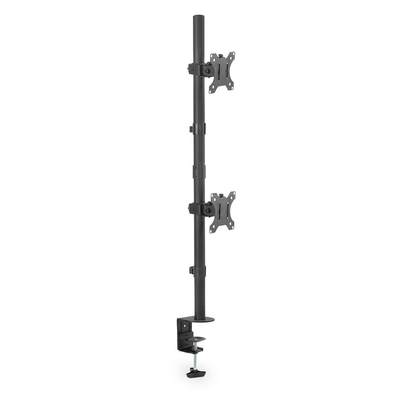 DIGITUS Dual Monitor Vertical Mount 17-32in (43-81cm) Desk Clamp - 2x Arm, 8 kg per arm - Black