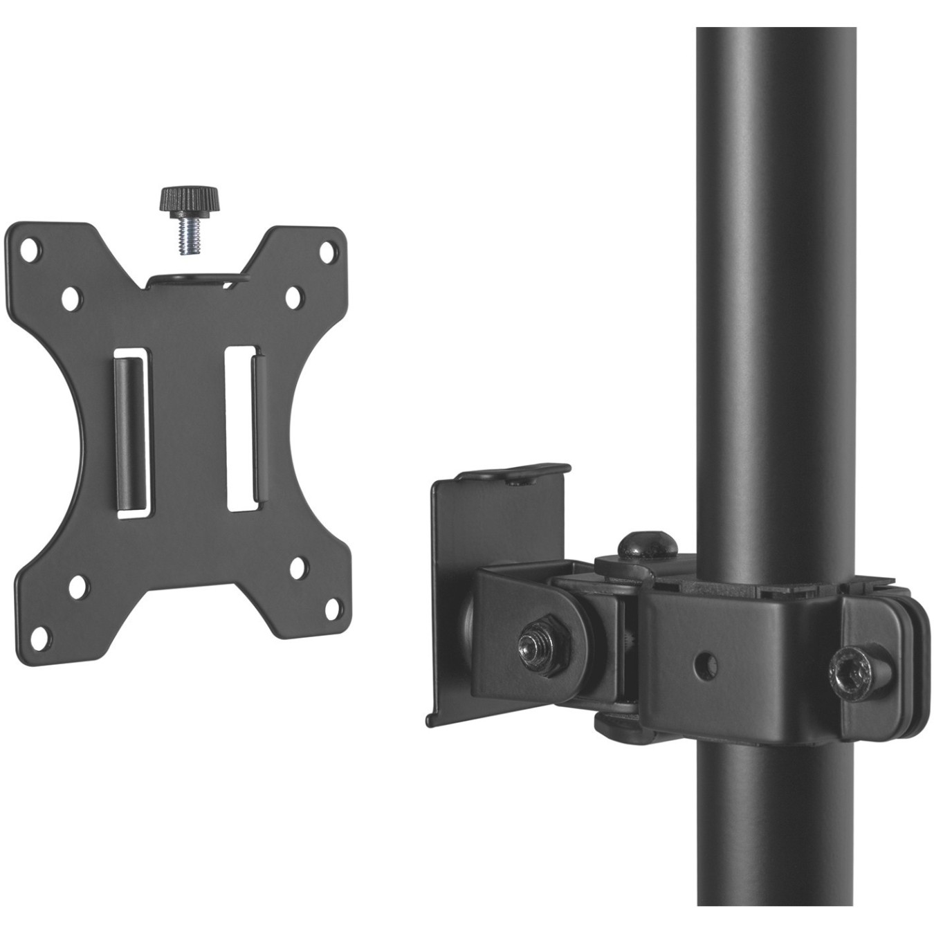 DIGITUS Dual Monitor Vertical Mount 17-32in (43-81cm) Desk Clamp - 2x Arm, 8 kg per arm - Black
