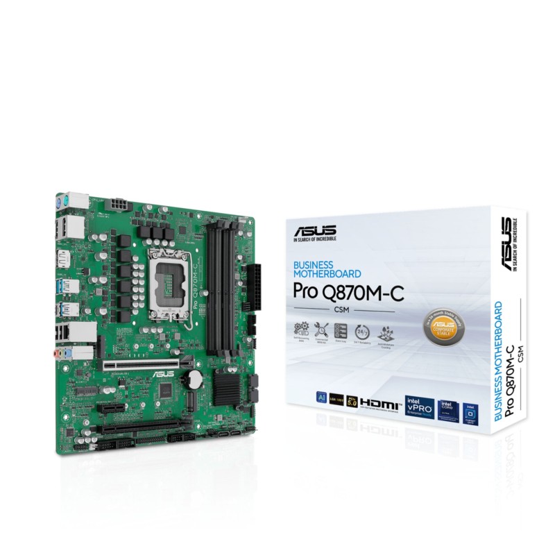 Buy ASUS Pro Q870M-C CSM - microATX LGA1851 Motherboard, DDR5 4x DIMM (256GB), P... in Cyprus, Nicosia, Limassol, Larnaka, Pafos