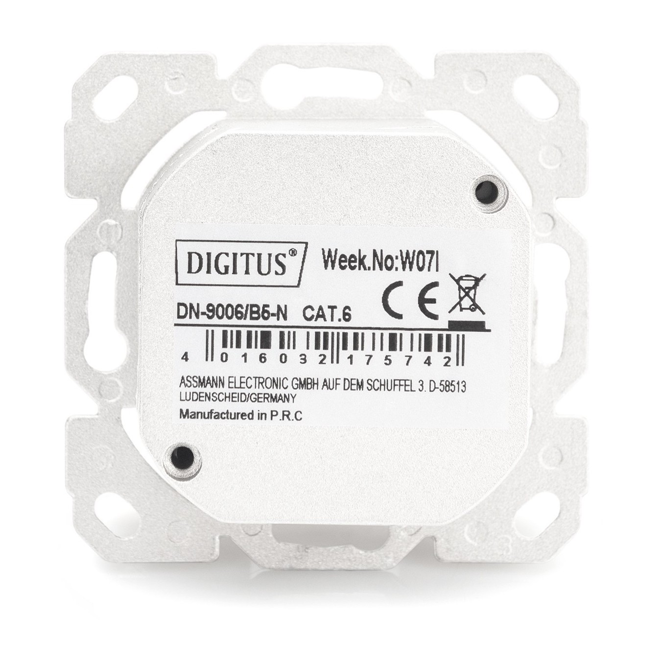 DIGITUS RJ45 Outlet 2x RJ45 Cat6 Shielded Surface-Mount 5-Piece Set - Shielded Cat6, Surface-Mount