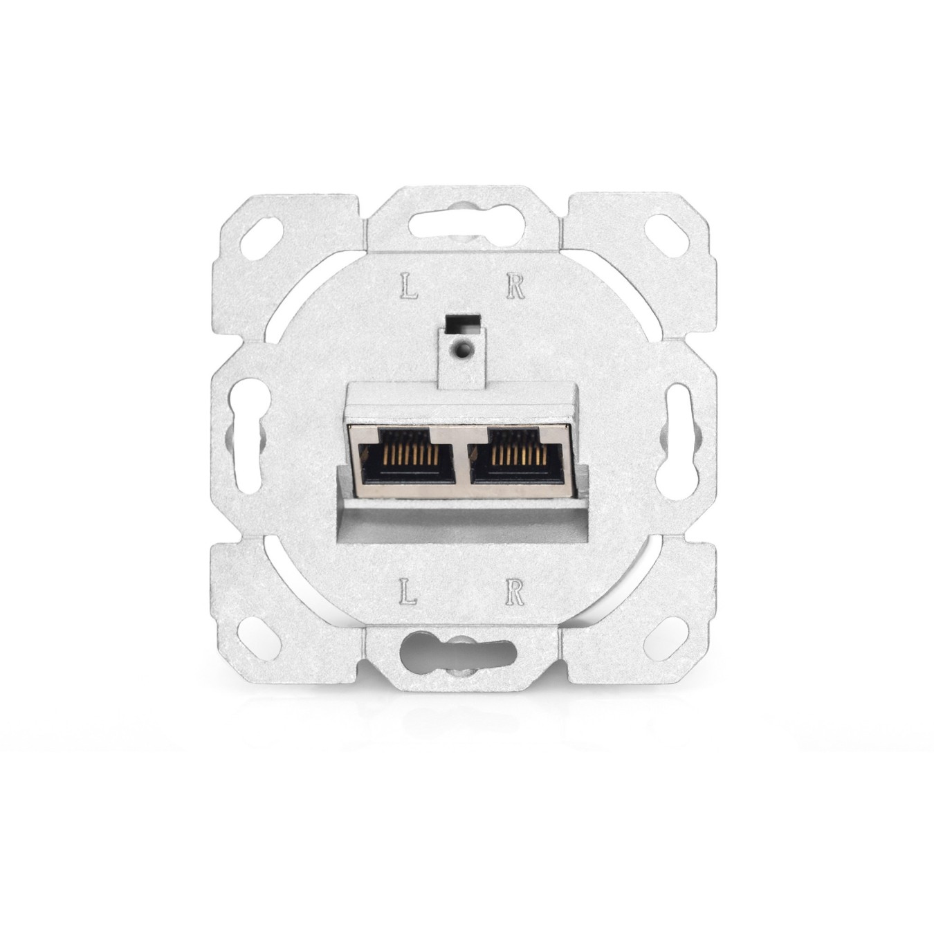 DIGITUS RJ45 Outlet 2x RJ45 Cat6 Shielded Surface-Mount 5-Piece Set - Shielded Cat6, Surface-Mount