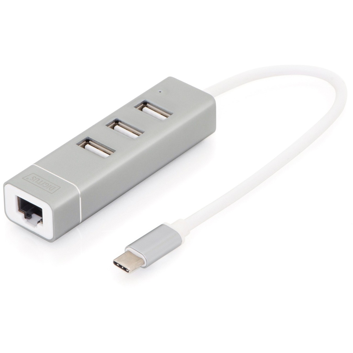 DIGITUS USB-C Hub with 1GbE Ethernet + 3-Port USB-A Hub - White — Buy in Cyprus with Fast Delivery
