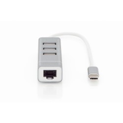 Buy DIGITUS USB-C Hub with 1GbE Ethernet + 3-Port USB-A Hub - White in Cyprus, Nicosia, Limassol, Larnaka, Pafos