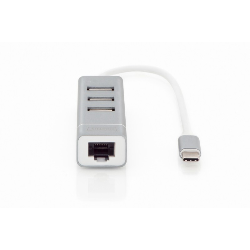 Buy DIGITUS USB-C Hub with 1GbE Ethernet + 3-Port USB-A Hub - White in Cyprus, Nicosia, Limassol, Larnaka, Pafos