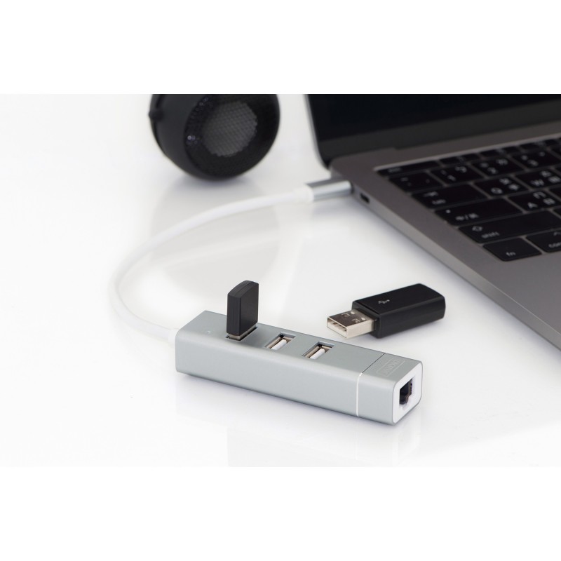 Buy DIGITUS USB-C Hub with 1GbE Ethernet + 3-Port USB-A Hub - White in Cyprus, Nicosia, Limassol, Larnaka, Pafos
