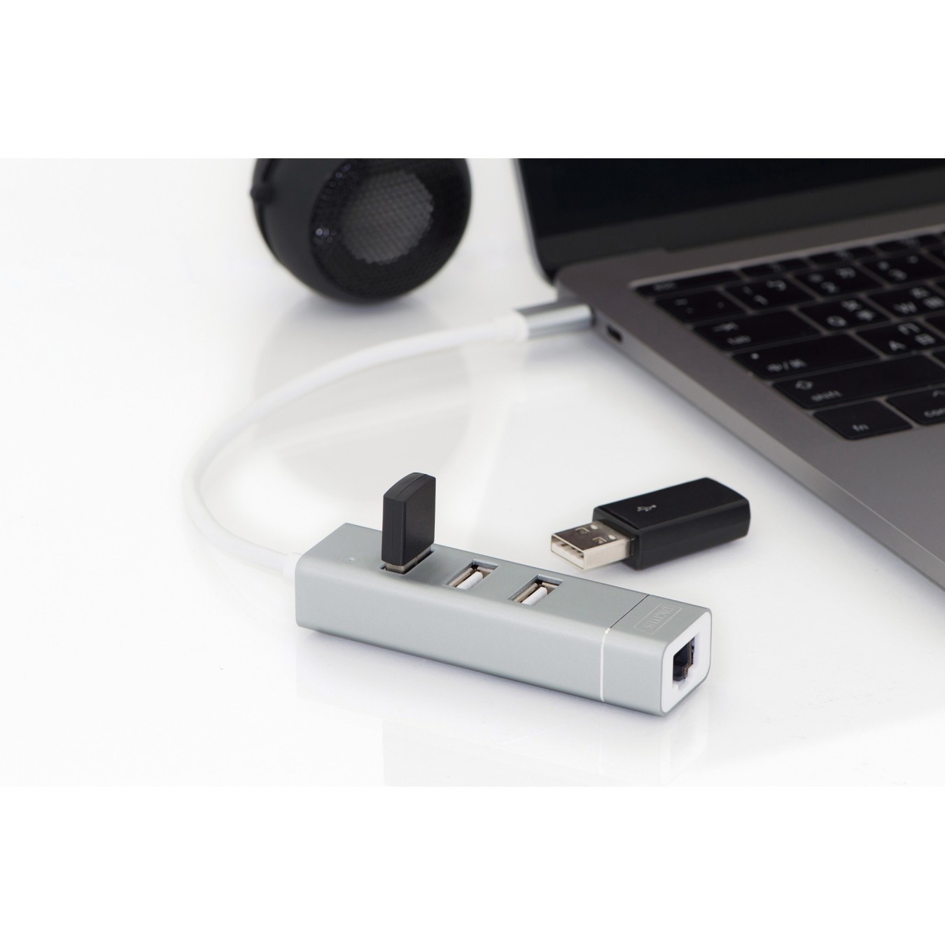 DIGITUS USB-C Hub with 1GbE Ethernet + 3-Port USB-A Hub - White — Buy in Cyprus with Fast Delivery