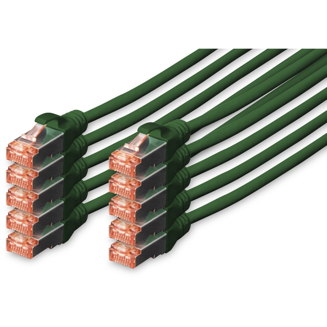 DIGITUS CAT 6 SFTP Patch Cable - 5 m - Green, 10 pcs — Buy in Cyprus with Fast Delivery