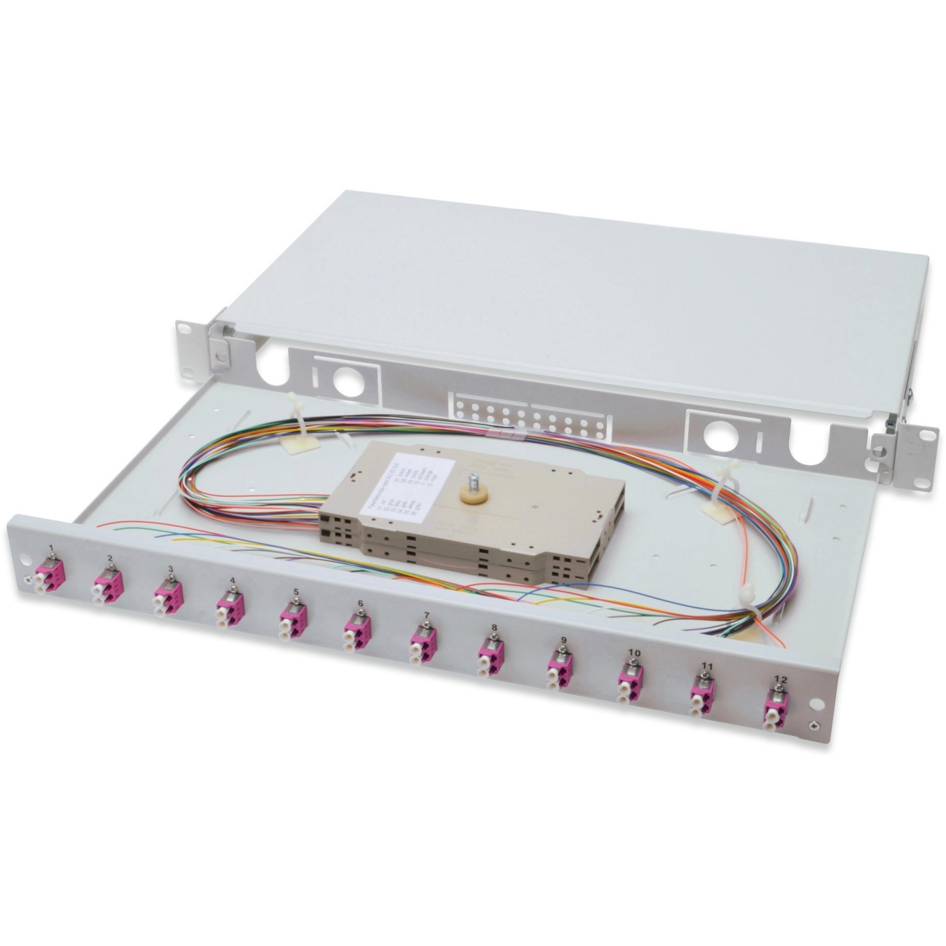 Digitus LWL Splice Box 1U with 12x LC OM4 - Grey, Steel Cable management panel — Buy in Cyprus with Fast Delivery