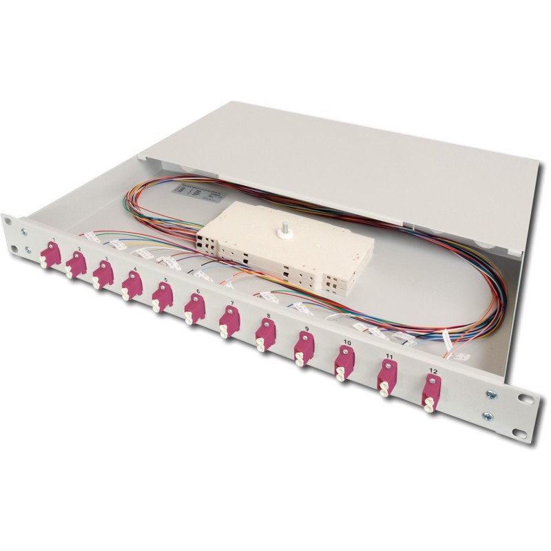 Buy Digitus LWL Splice Box 1U with 12x LC OM4 - Grey, Steel Cable management panel in Cyprus, Nicosia, Limassol, Larnaka, Pafos