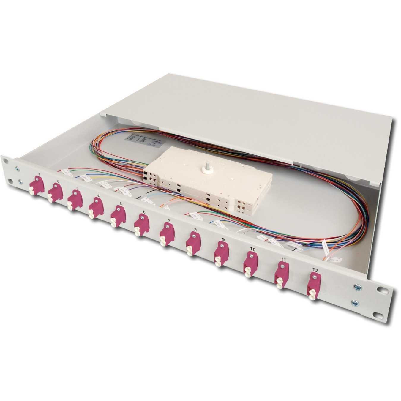 Digitus LWL Splice Box 1U with 12x LC OM4 - Grey, Steel Cable management panel — Buy in Cyprus with Fast Delivery