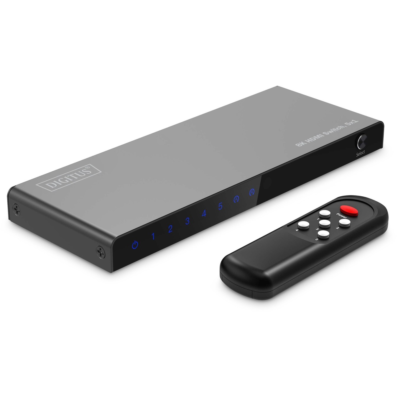 DIGITUS HDMI Switch - (Black, 5x1, 8K60 HDR, HDCP 2.3) — Buy in Cyprus with Fast Delivery