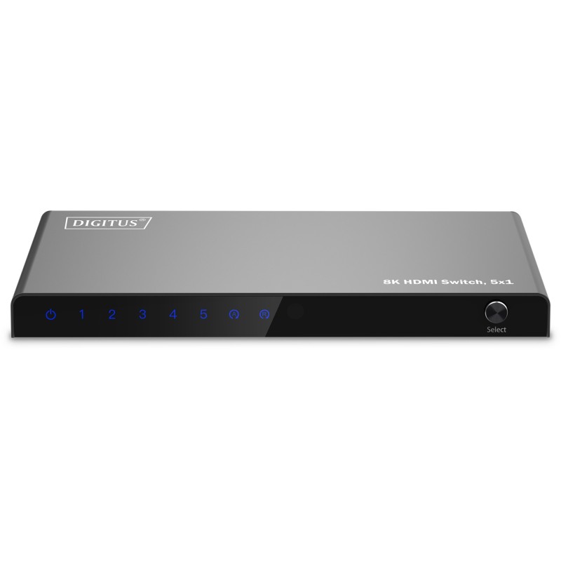 Buy DIGITUS HDMI Switch - (Black, 5x1, 8K60 HDR, HDCP 2.3) in Cyprus, Nicosia, Limassol, Larnaka, Pafos