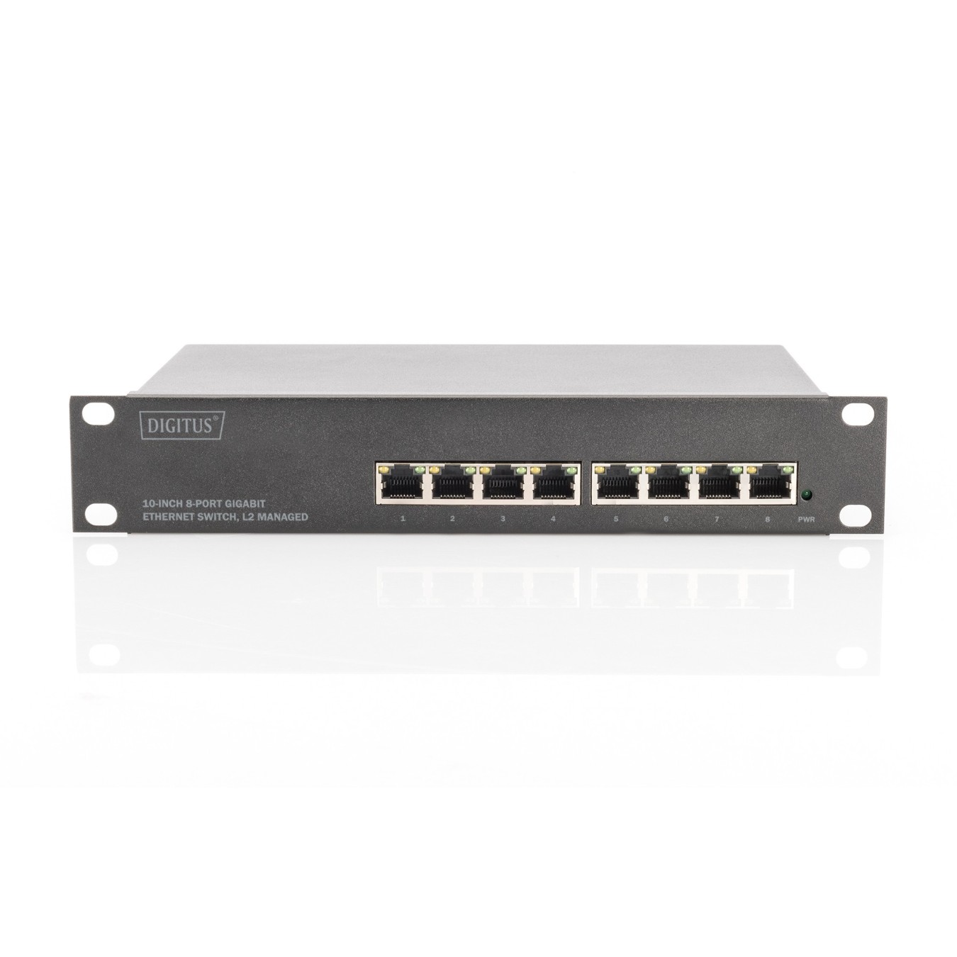 DIGITUS 8-Port Gigabit Managed Switch - Black - (8x Gigabit, L2+, Rack/Wall Mountable) — Buy in Cyprus with Fast Delivery