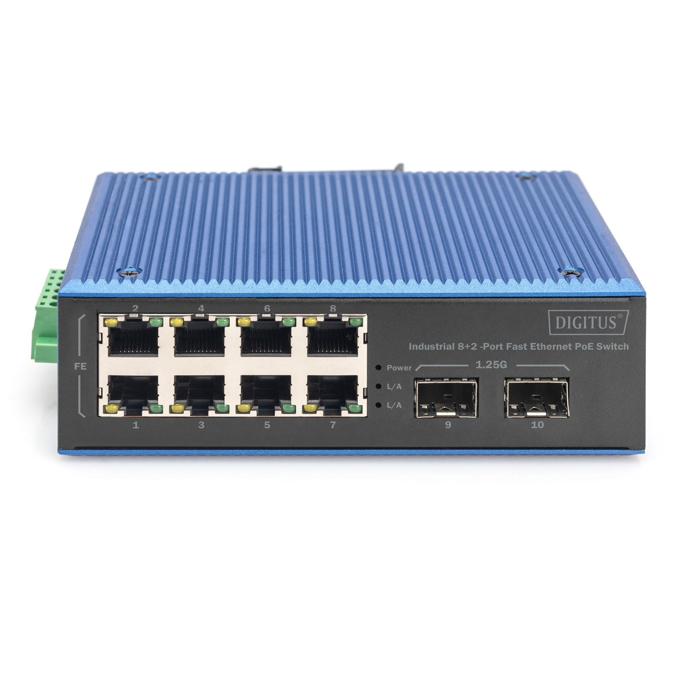 Digitus 8+2P Industrial Fast Ethernet PoE Switch - 10-Port — Buy in Cyprus with Fast Delivery
