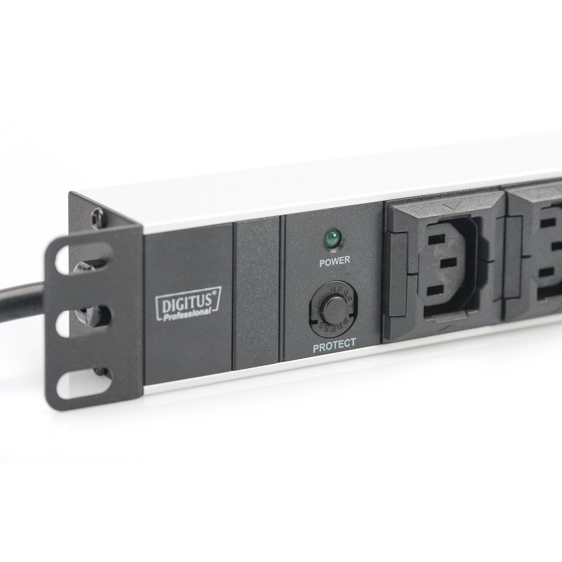 Buy Digitus 10-Outlet Aluminum Power Strip with Surge Protection - Black - 2 m I... in Cyprus, Nicosia, Limassol, Larnaka, Pafos