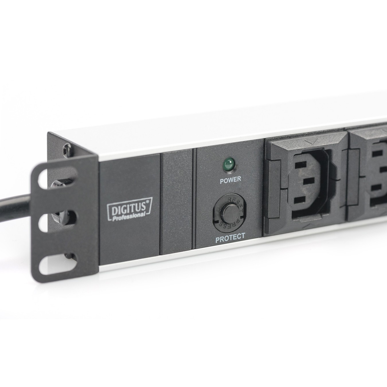 Digitus 10-Outlet Aluminum Power Strip with Surge Protection - Black - 2 m IEC Lead — Buy in Cyprus with Fast Delivery