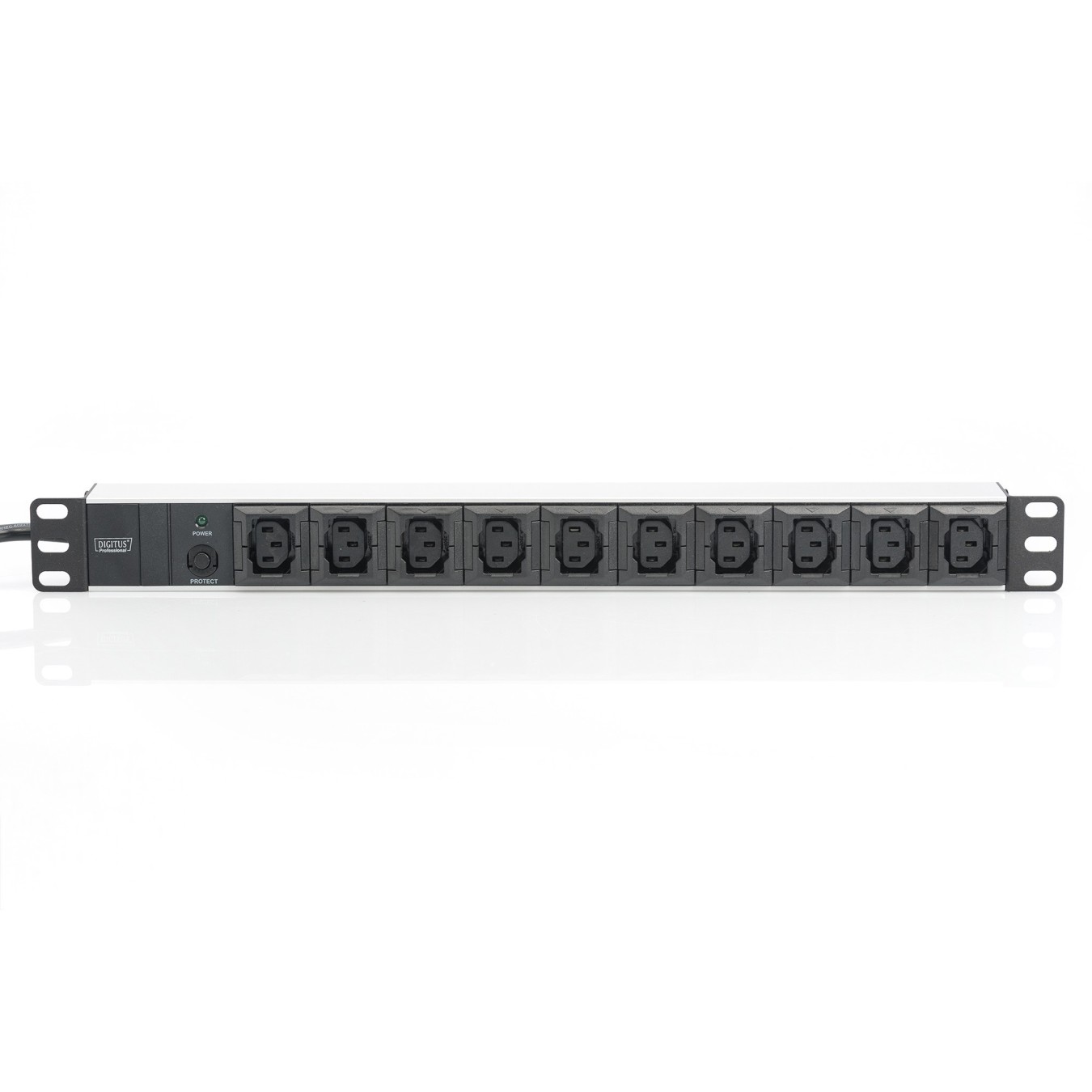 Digitus 10-Outlet Aluminum Power Strip with Surge Protection - Black - 2 m IEC Lead — Buy in Cyprus with Fast Delivery