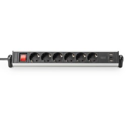 Buy Digitus 6-Port Power Strip with 2x USB-A, 1x USB-C and Switch - Color Black/... in Cyprus, Nicosia, Limassol, Larnaka, Pafos