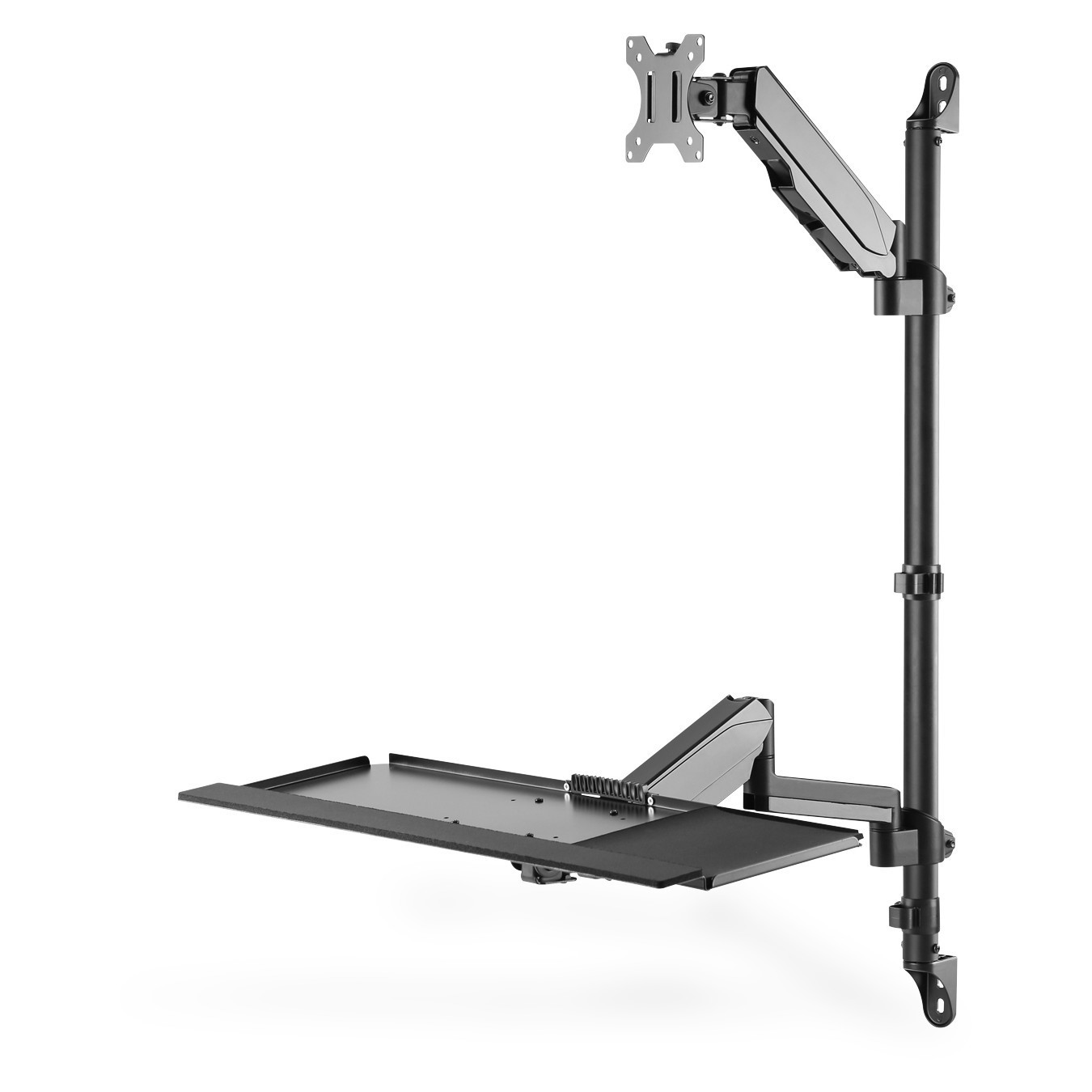 Digitus Flexible Wall-Mounted Sit-Stand Workstation - DA-90372 - (Black, Wall Mount, 1 Monitor, 8 kg)