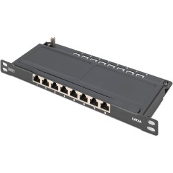 Buy DIGITUS Cat.6A Slim Patch Panel - 8-Port - 0.5U in Cyprus, Nicosia, Limassol, Larnaka, Pafos