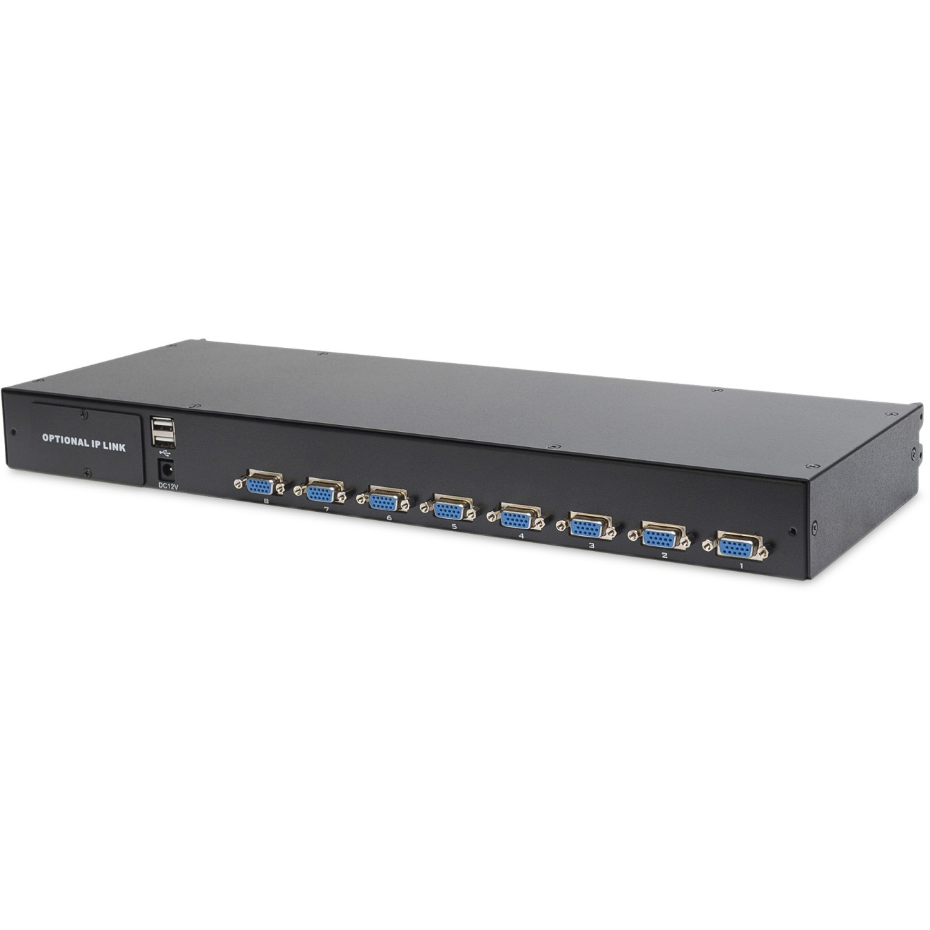 DIGITUS Modular Console 17-inch TFT - 8-Port KVM & Touchpad - German Keyboard - Black — Buy in Cyprus with Fast Delivery