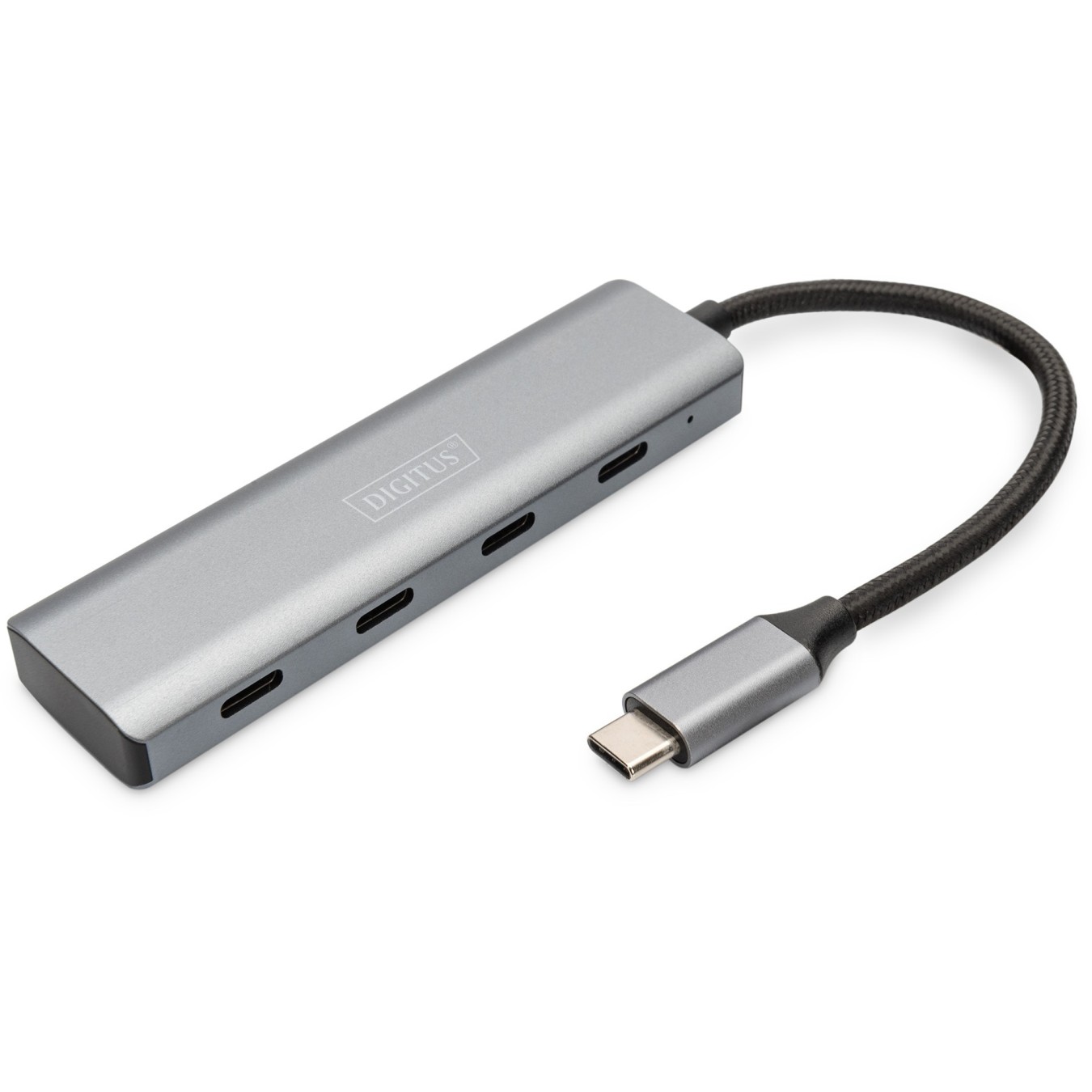DIGITUS USB-C Hub 4-Port USB 3.1 - Integrated Cable (Silver) — Buy in Cyprus with Fast Delivery