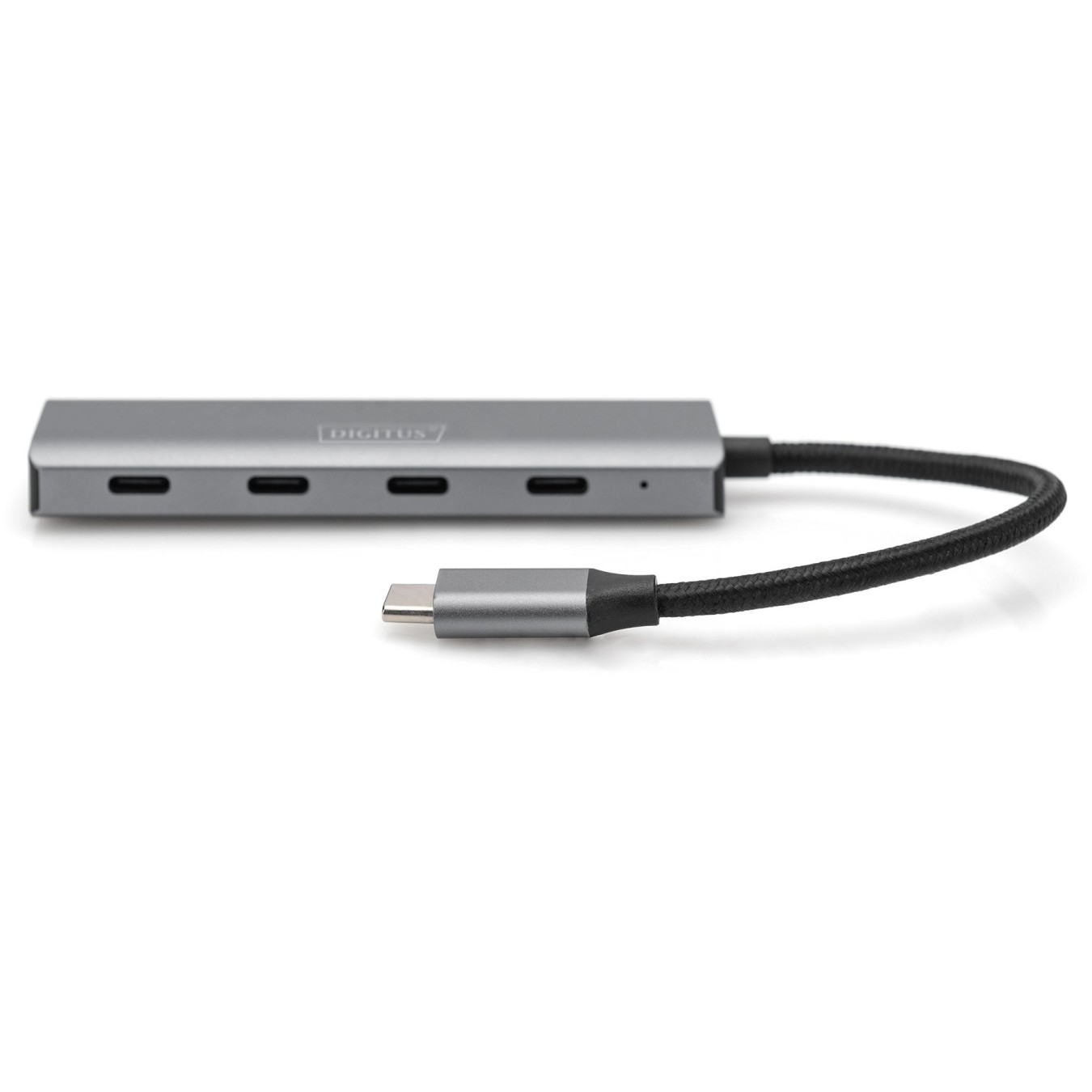 DIGITUS USB-C Hub 4-Port USB 3.1 - Integrated Cable (Silver) — Buy in Cyprus with Fast Delivery