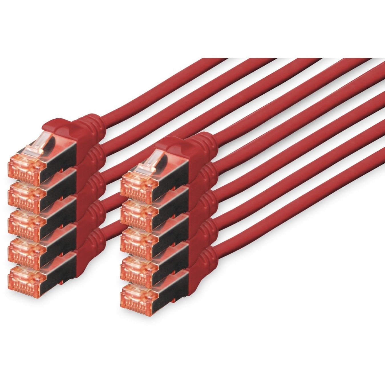 Digitus Cat6 S/FTP Patch Cable - 0.5 m - Red - 10 pcs — Buy in Cyprus with Fast Delivery
