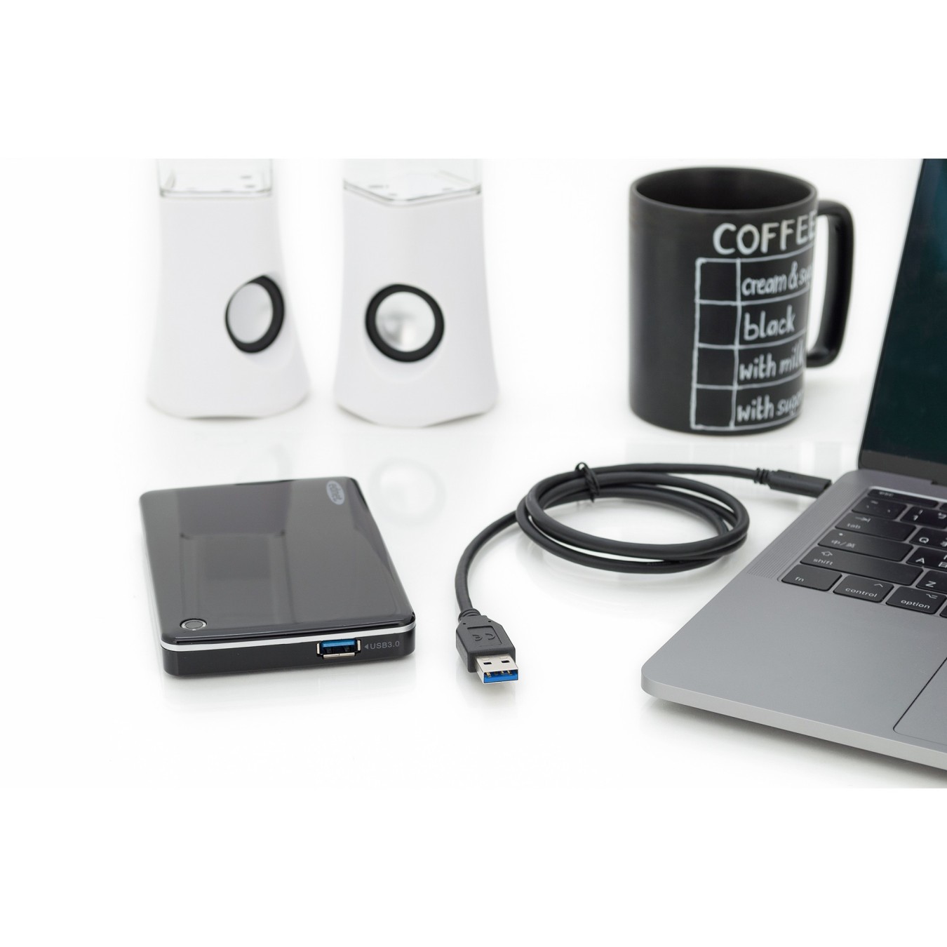 DIGITUS USB 2.0 USB-C to USB-A Cable - 1.0 m - Black — Buy in Cyprus with Fast Delivery