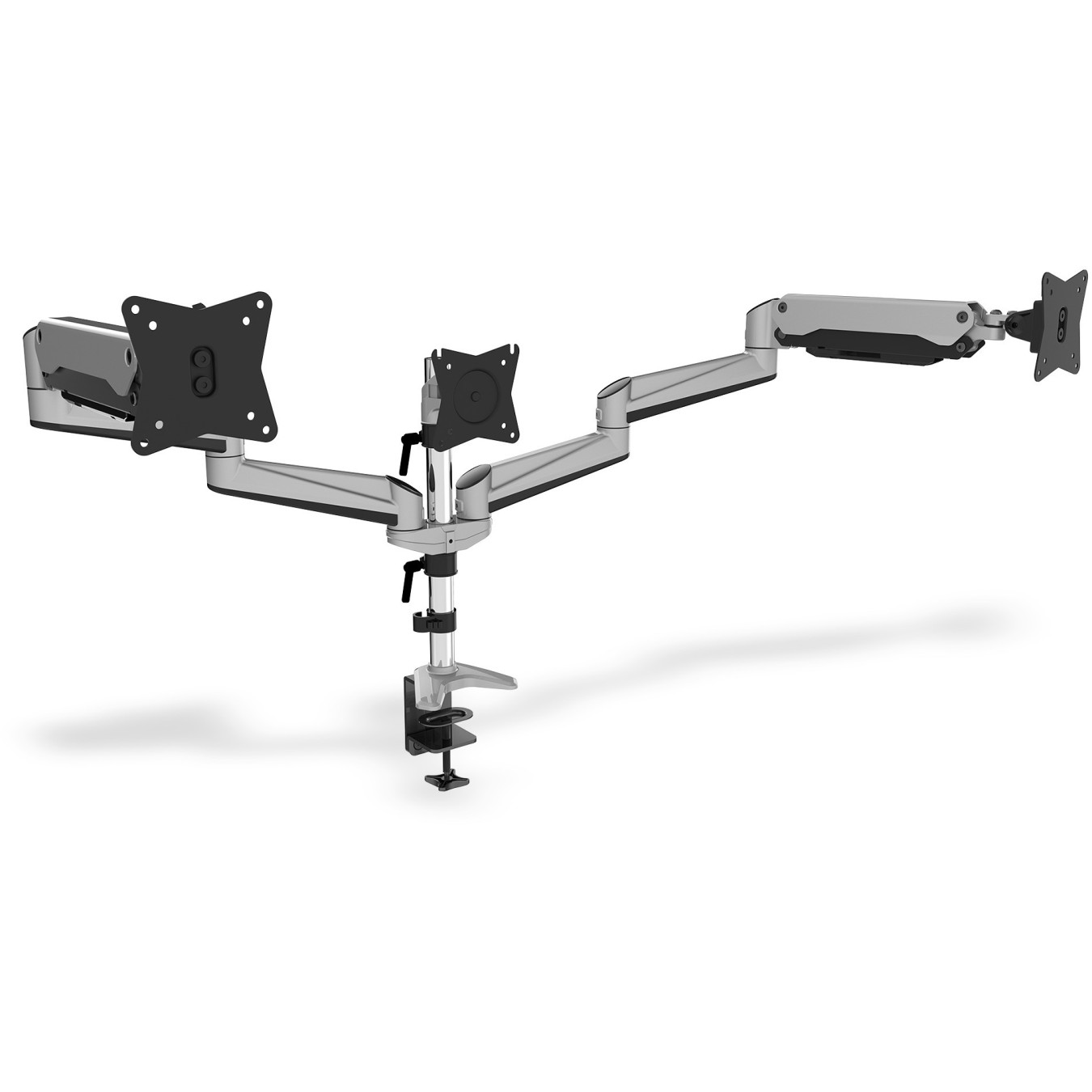 Triple monitor desk mount for up to 27-inch displays - DA-90363 - Black/Grey, clamp, 3 arms — Buy in Cyprus with Fast Delivery
