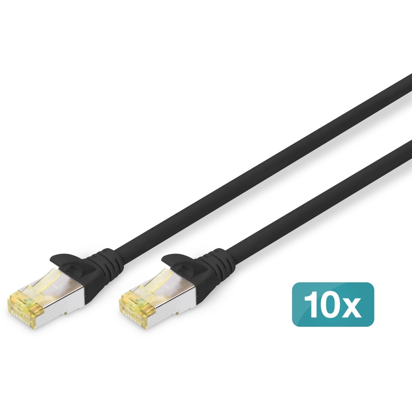 DIGITUS CAT 6A S/FTP Patch Cable - 2m - Black — Buy in Cyprus with Fast Delivery