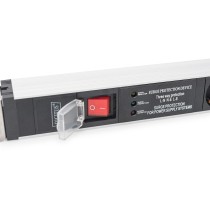 DIGITUS Aluminium 1U PDU Power Strip - 16A, 230V, 5x Type F, Switched, Surge Protection, 2 m Cable