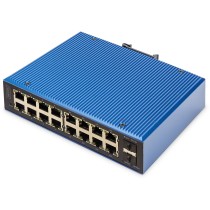 Digitus 16+2P Industrial Gigabit Ethernet PoE Switch L2 Managed - 16x Gigabit Copper + 2x SFP
