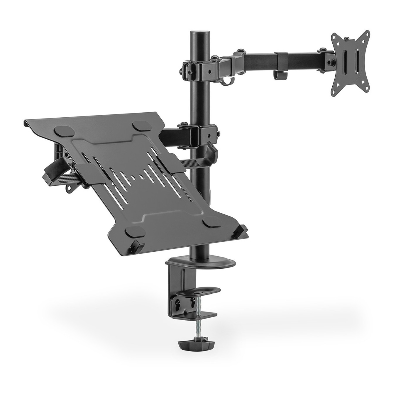 Monitor Stand with Notebook Mount - DA-90436 - Desk Clamp, 17-32 in, 9 kg, Black — Buy in Cyprus with Fast Delivery