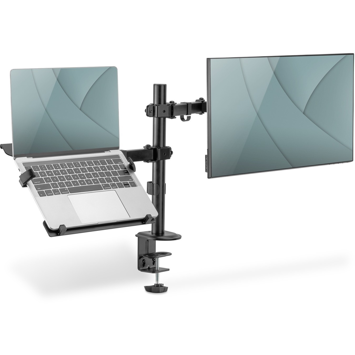 Monitor Stand with Notebook Mount - DA-90436 - Desk Clamp, 17-32 in, 9 kg, Black — Buy in Cyprus with Fast Delivery