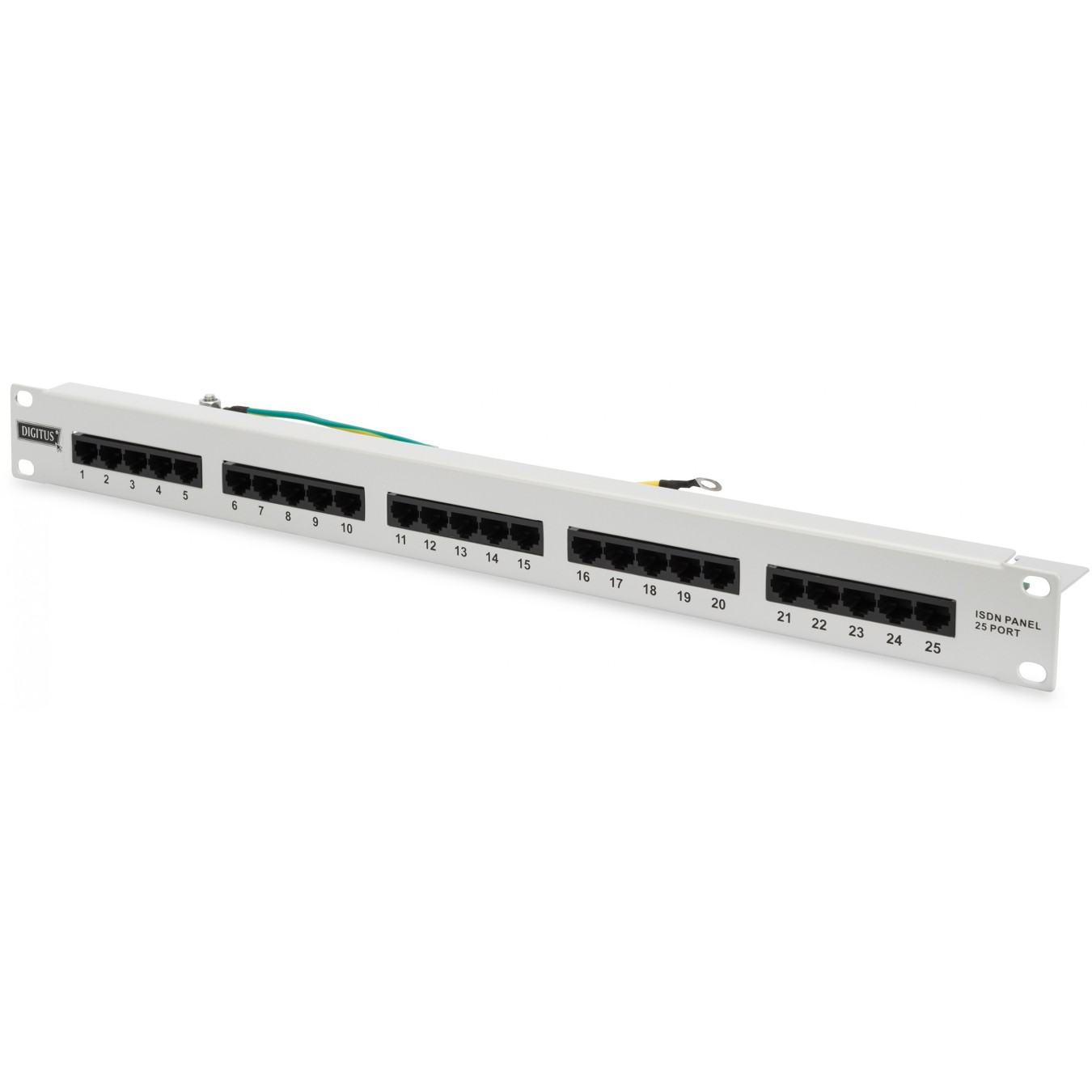 DIGITUS Patch Panel 1U - 25-Port Cat3 ISDN, Grey, Rack-Mount — Buy in Cyprus with Fast Delivery